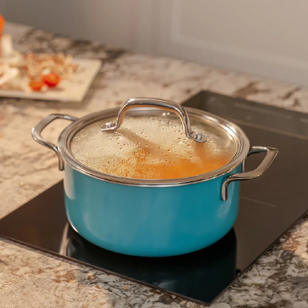 Vida Triply Pot 2 Litre Teal with Glass Lid - HomeTown