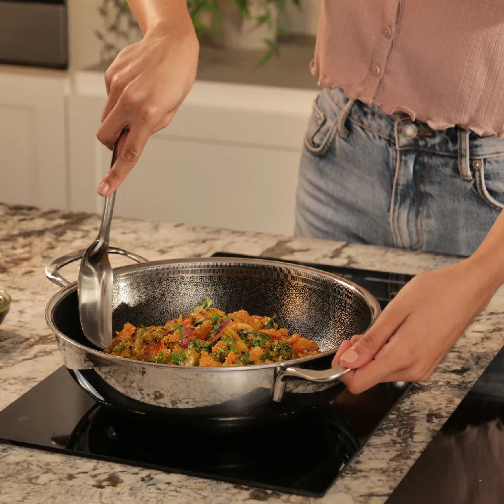 Stellar Triply Kadhai 24cm with Glass Lid - HomeTown