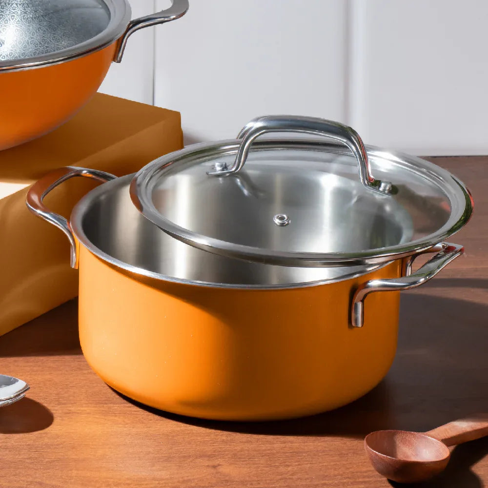 Vida Triply Pot 2 Litre Volcanic with Glass Lid - HomeTown