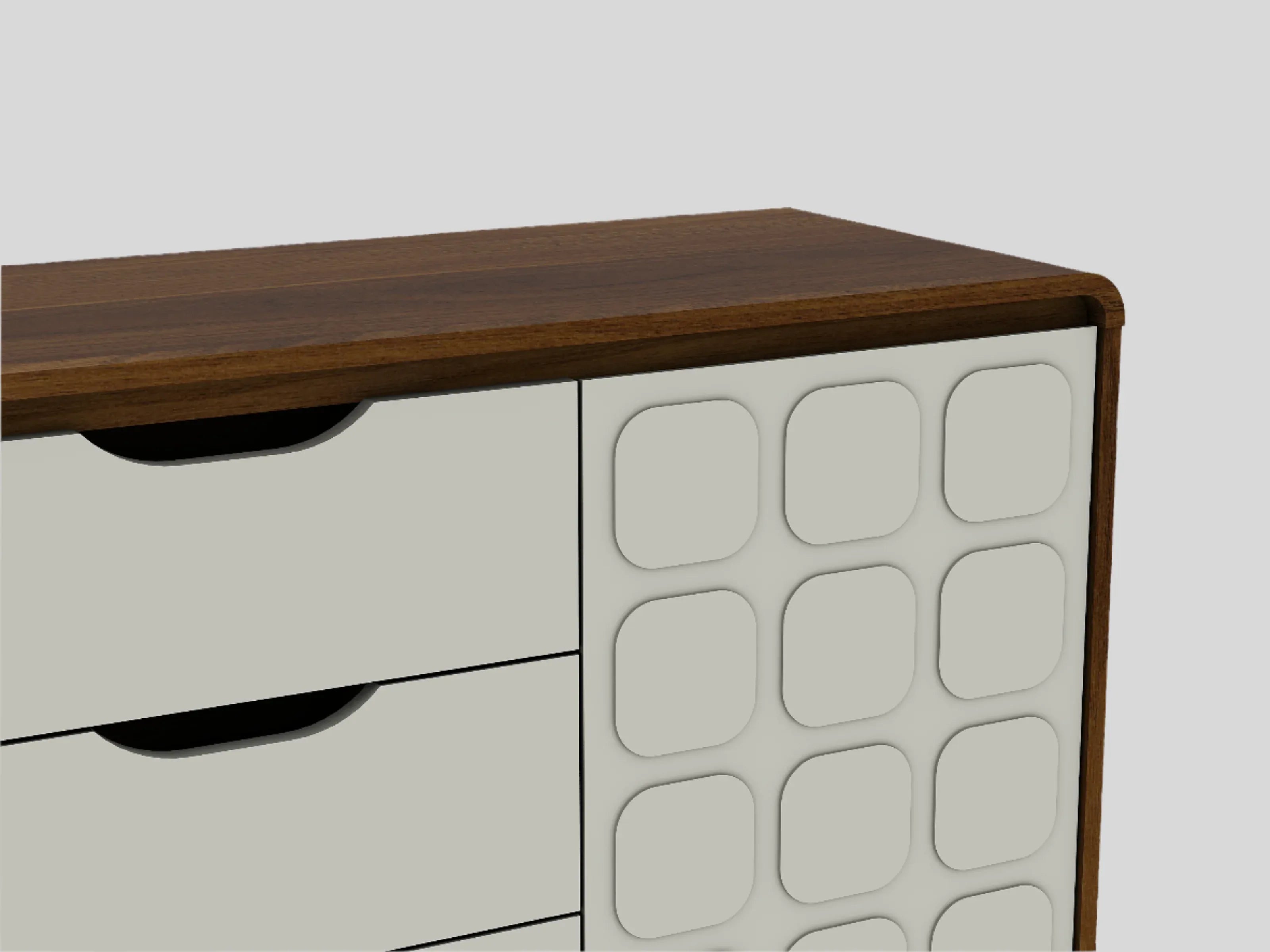 Opus Sideboard in White & Walnut Colour - HomeTown