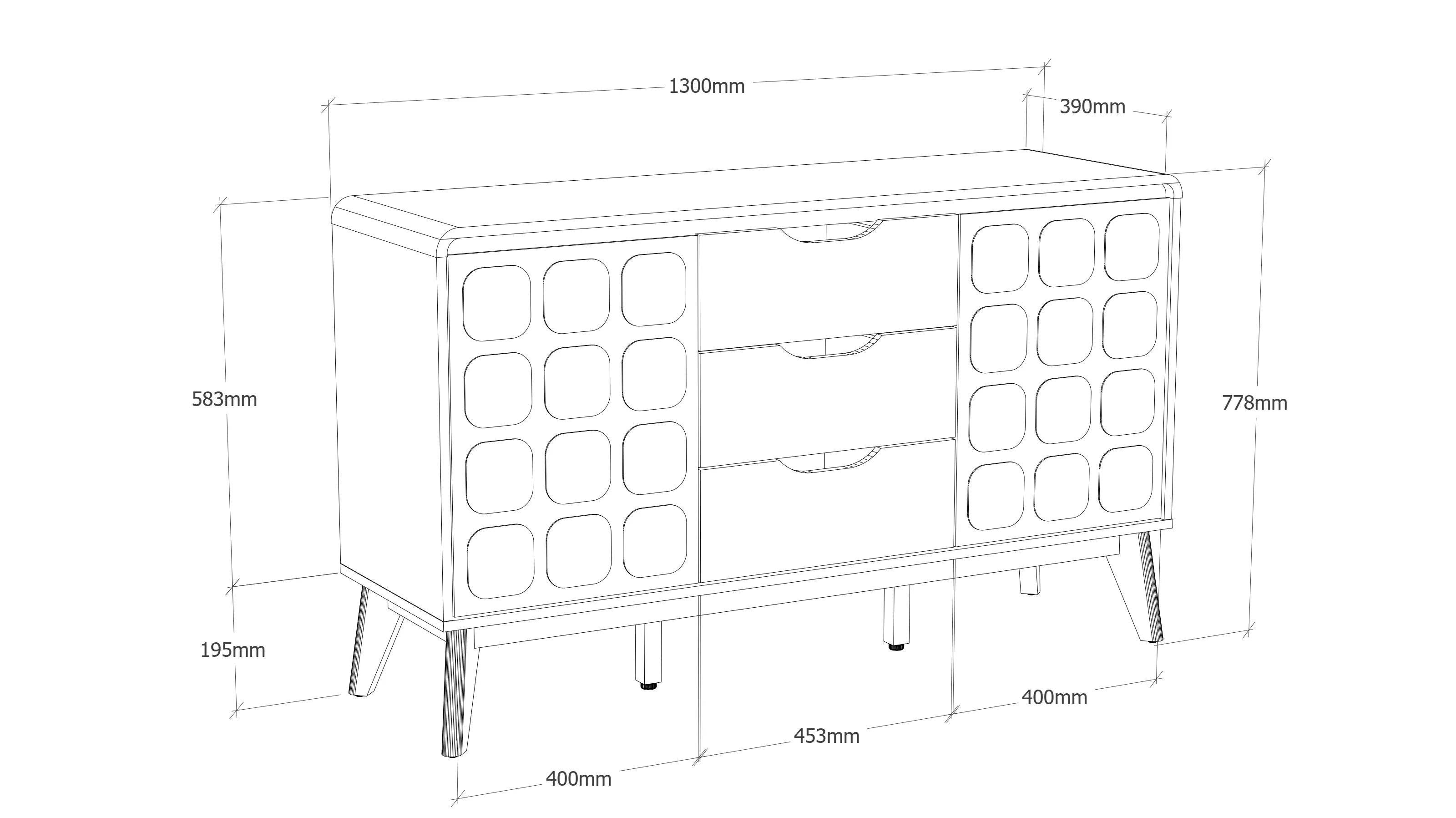 Opus Sideboard in White & Walnut Colour - HomeTown
