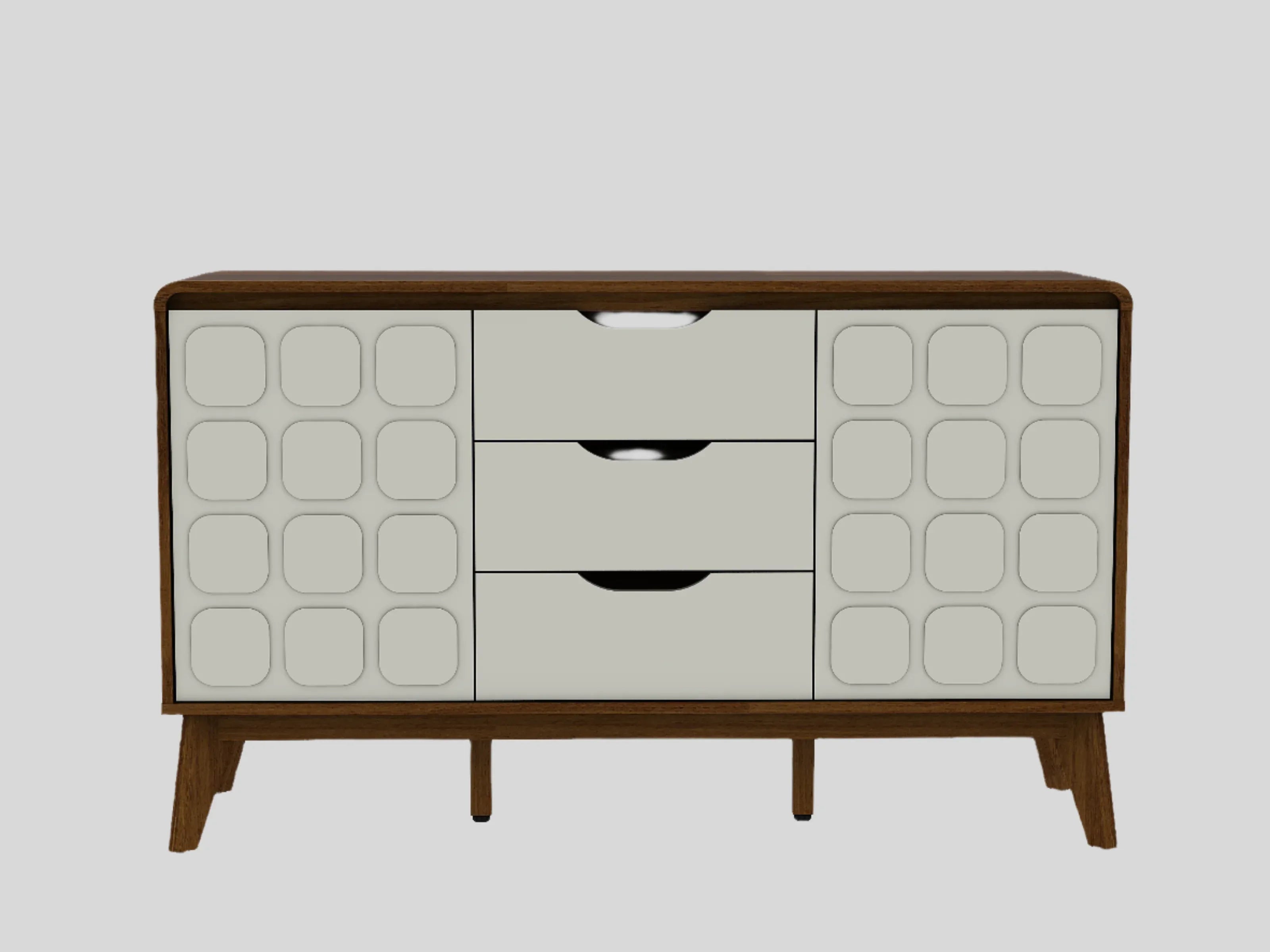 Opus Sideboard in White & Walnut Colour - HomeTown
