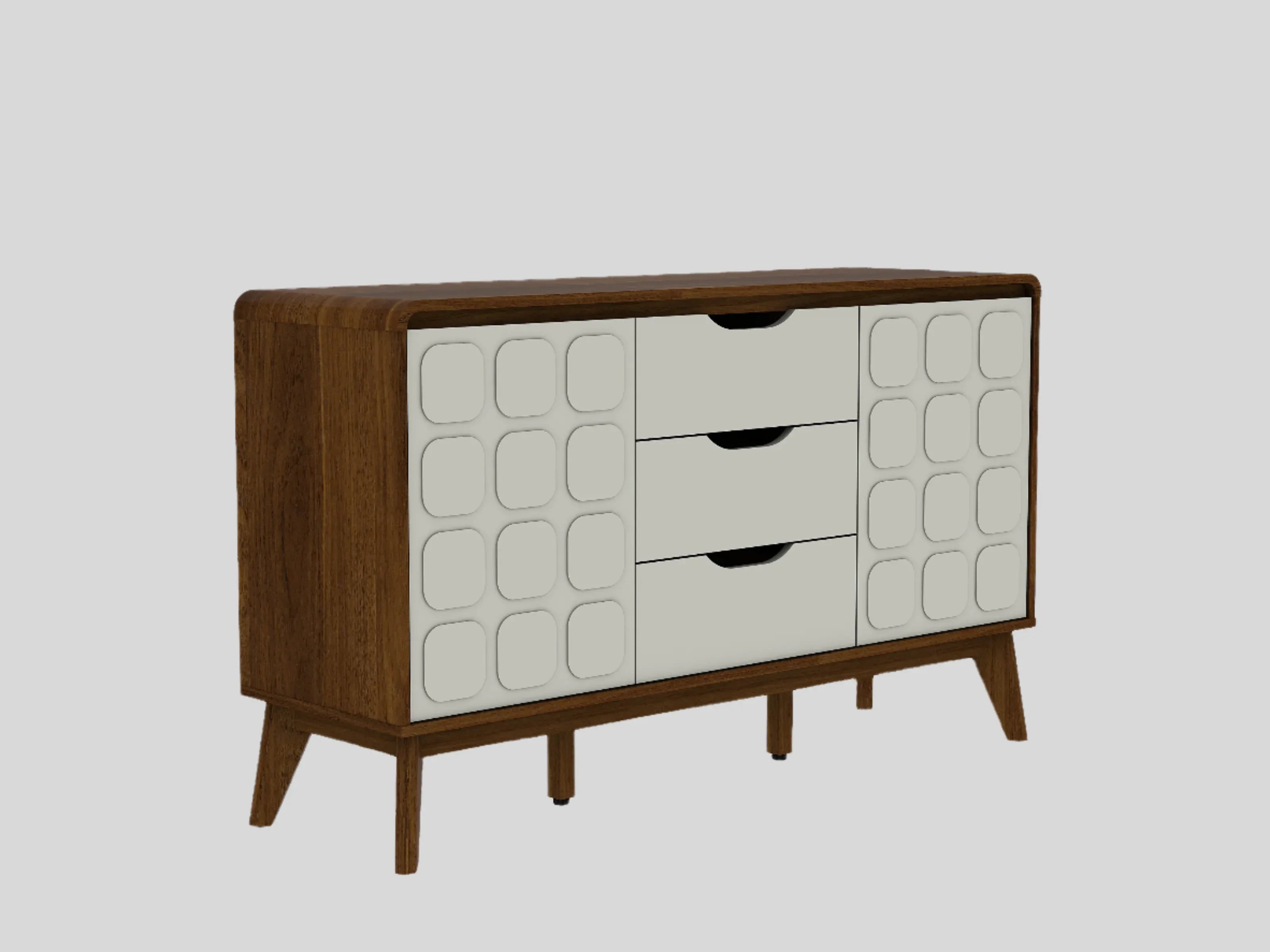 Opus Sideboard in White & Walnut Colour - HomeTown