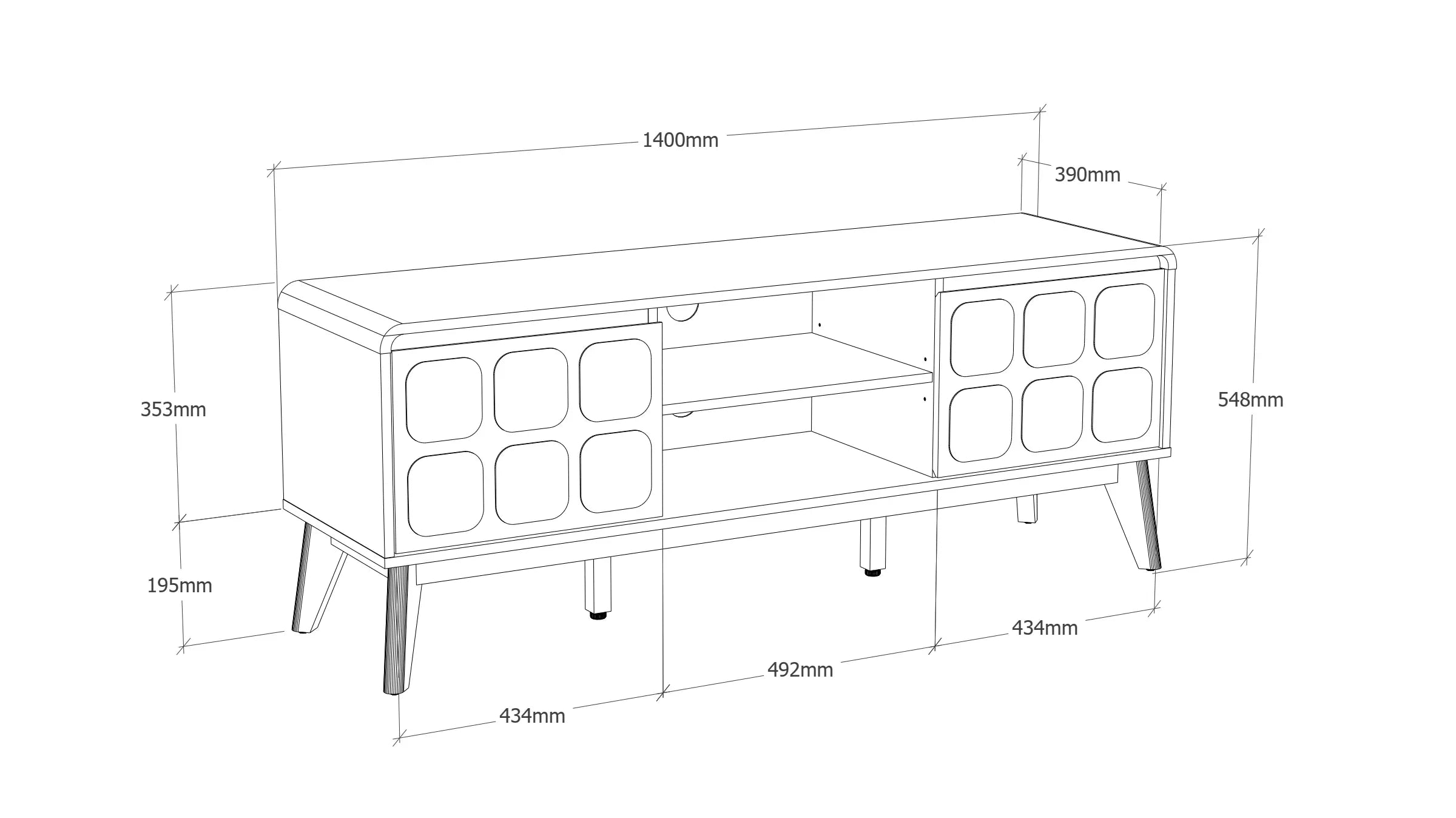 Opus Tv Unit in White & Walnut Colour - HomeTown