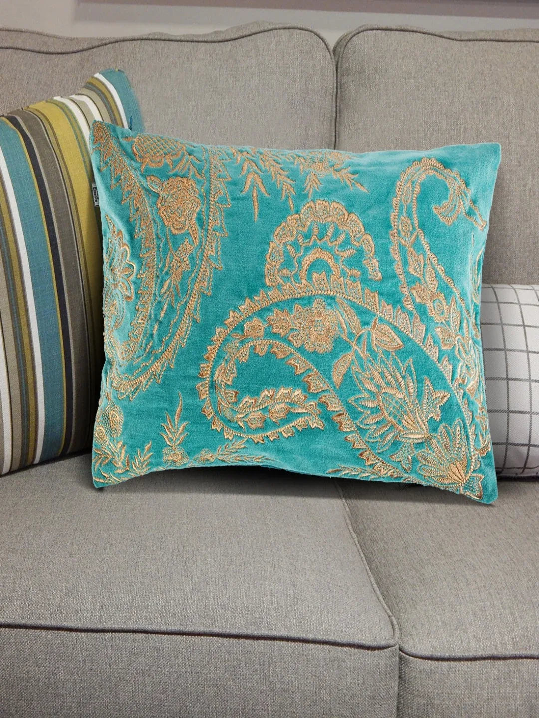 Palace Life Cushion Cover 30x45 Cm in Blue Colour - HomeTown