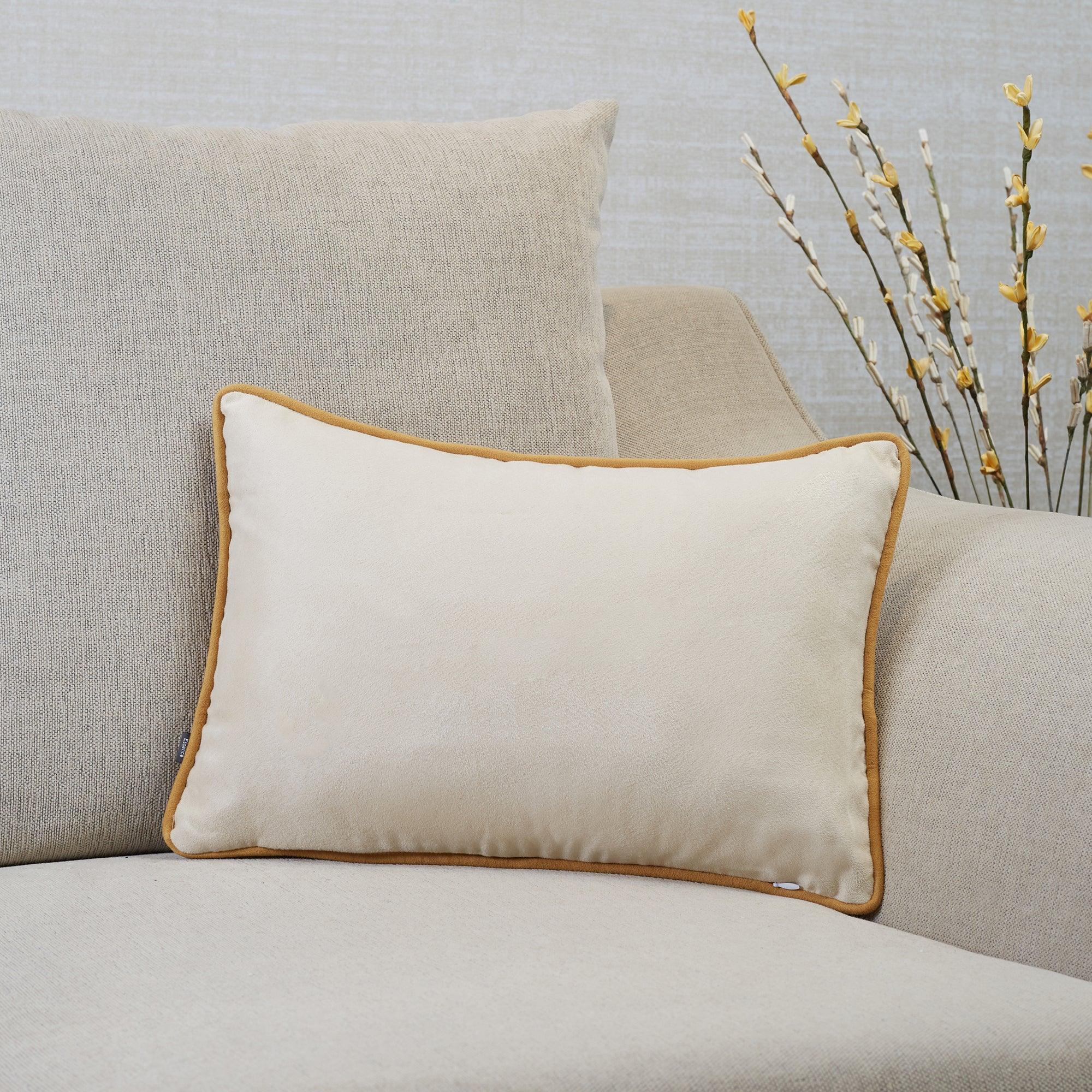 Nora Shades Reversible Solid Cushion Cover 30X45 Cm in Mustard Colour - HomeTown