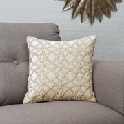 Silkroute Ornamented Cushion Cover 40x40 Cm in Beige Colour - HomeTown