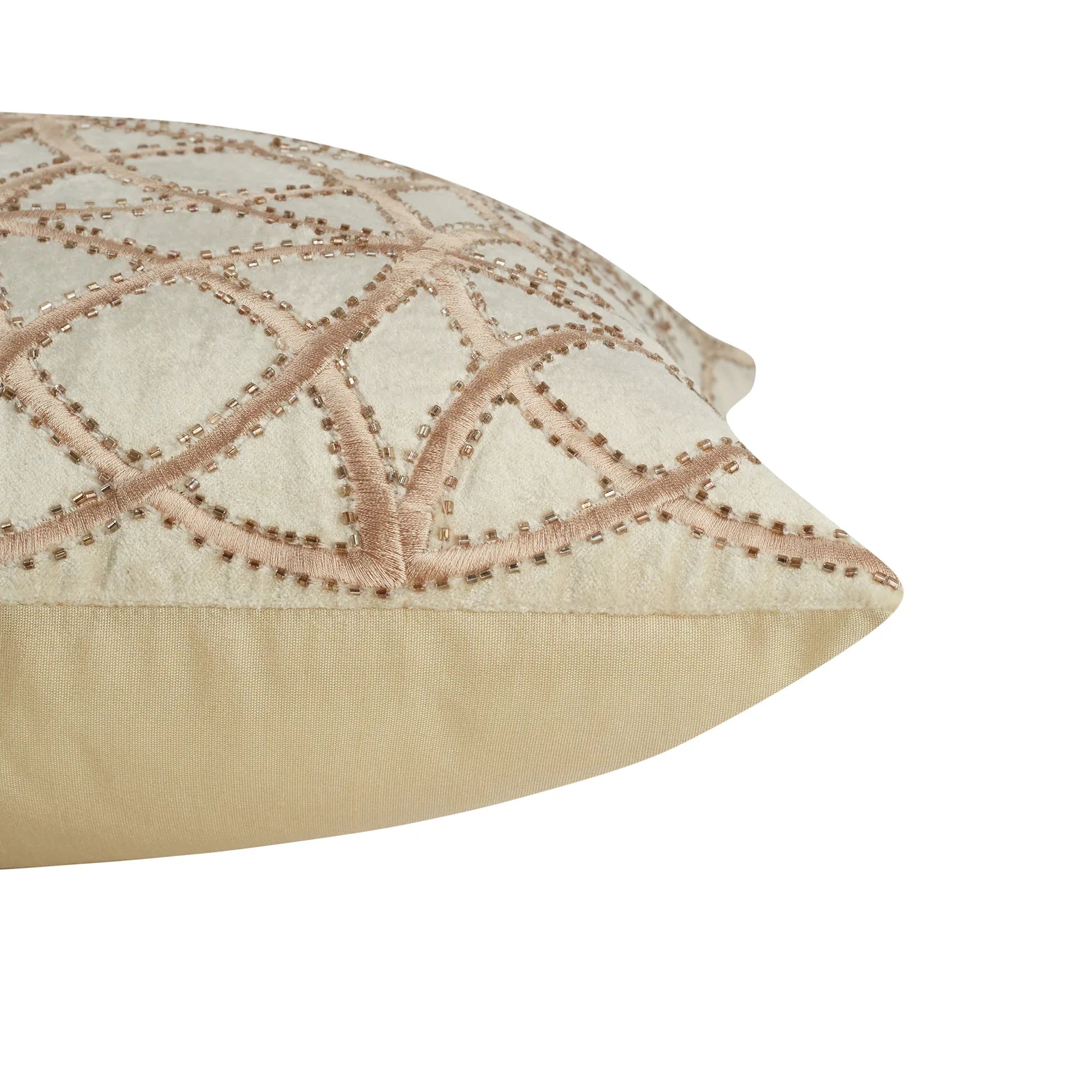 Silkroute Ornamented Cushion Cover 40x40 Cm in Beige Colour - HomeTown
