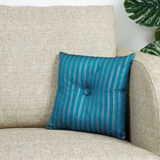 Fiesta Jacquard Pattern Reversible Filled Cushion 30X30 Cm in Aqua & Teal Colour - HomeTown