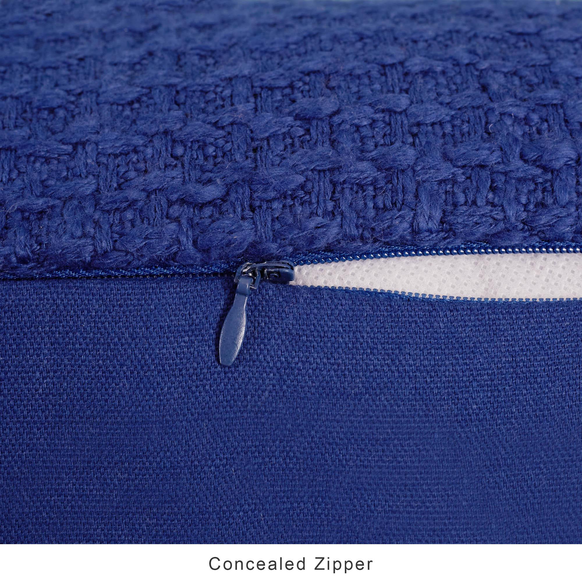 Pop Modern Solid Textured Cushion Cover 45x45 Cm in Navy Colour - HomeTown