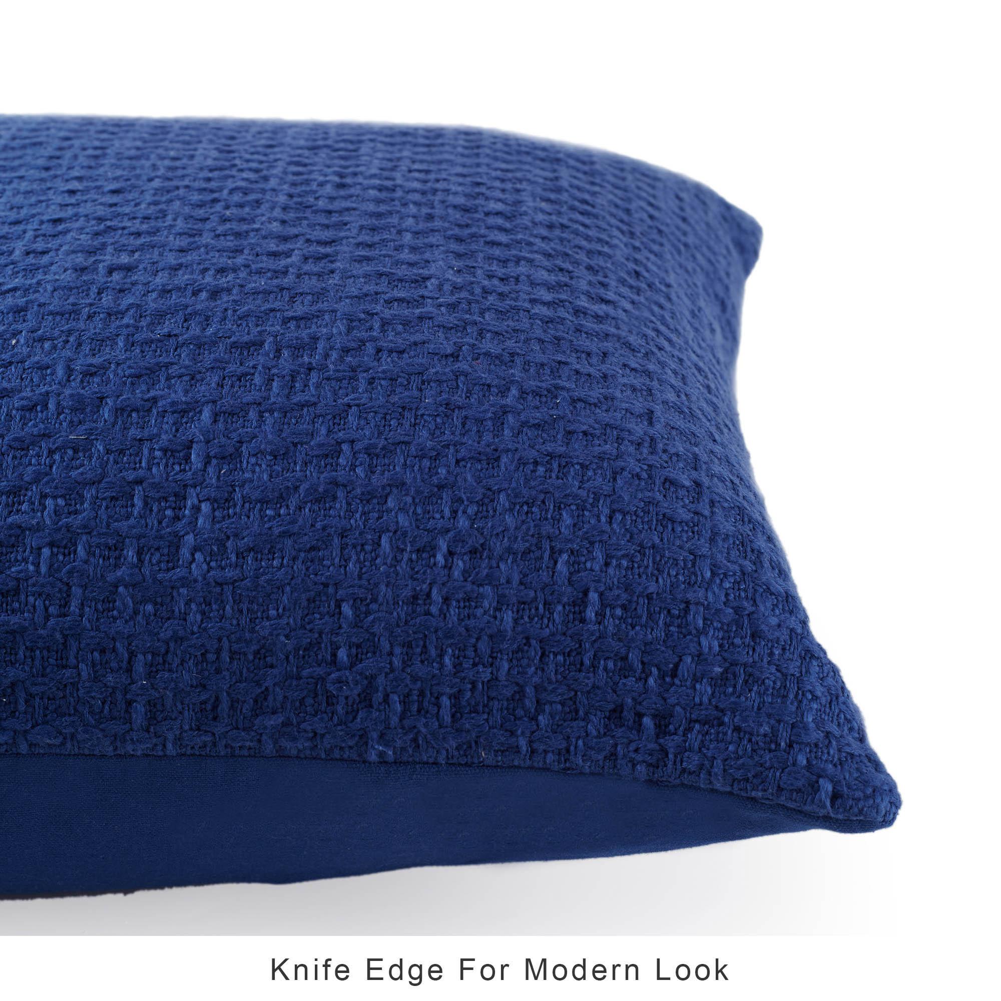 Pop Modern Solid Textured Cushion Cover 45x45 Cm in Navy Colour - HomeTown