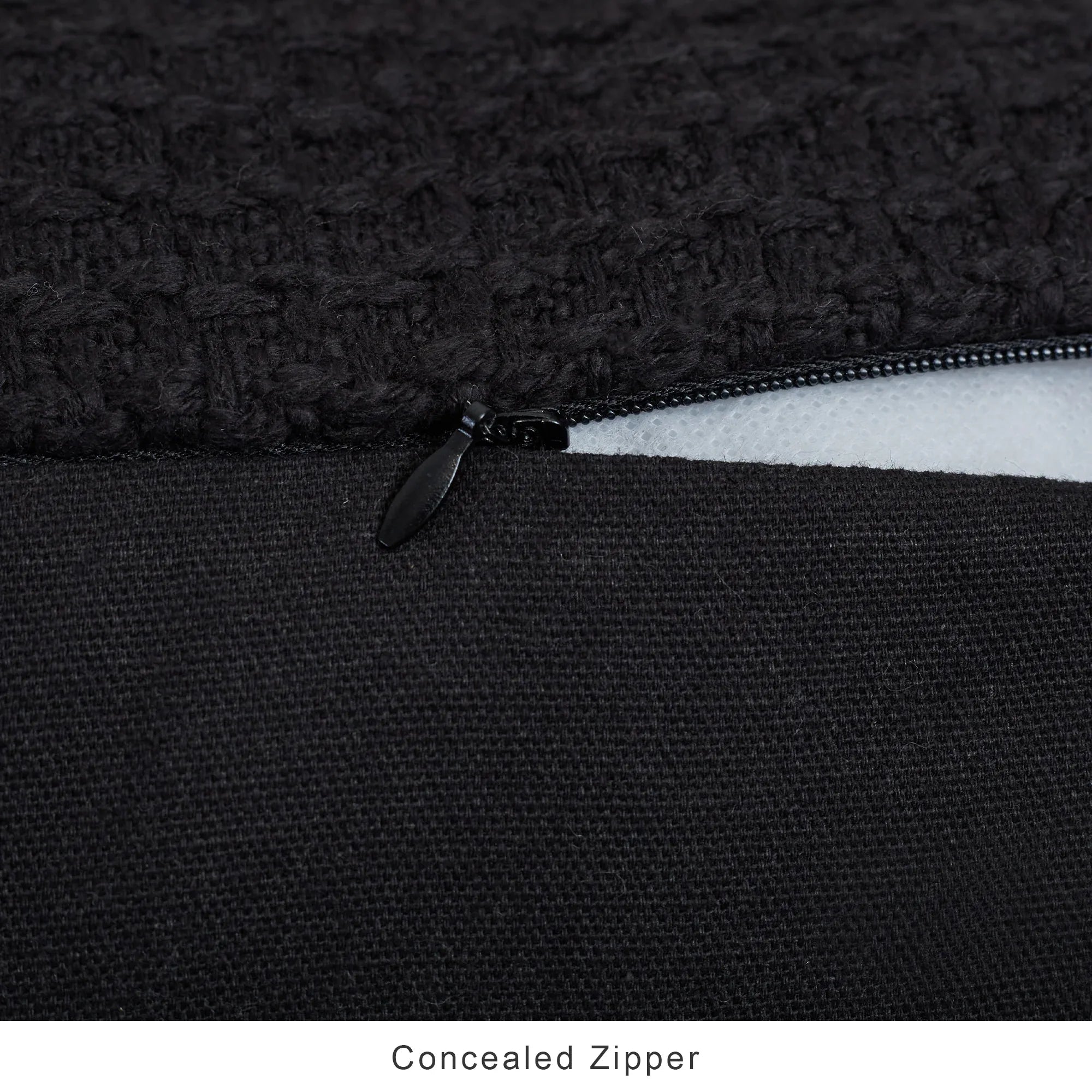 Ebony Solid Textured Cushion Cover 45x45 Cm in Black Colour - HomeTown