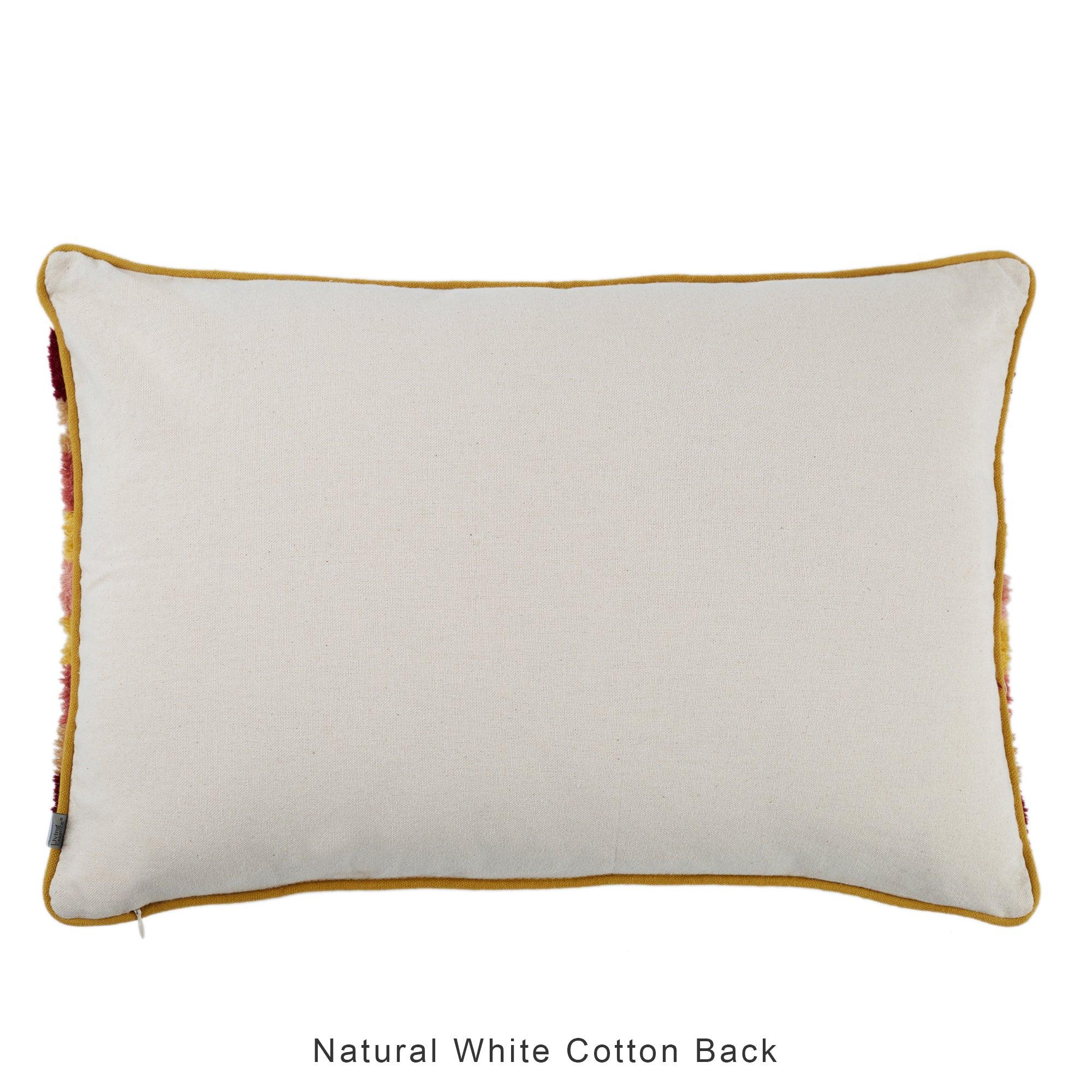 Boho Rainbow Tufted Cushion Cover 35x50 Cm in Rust Colour - HomeTown