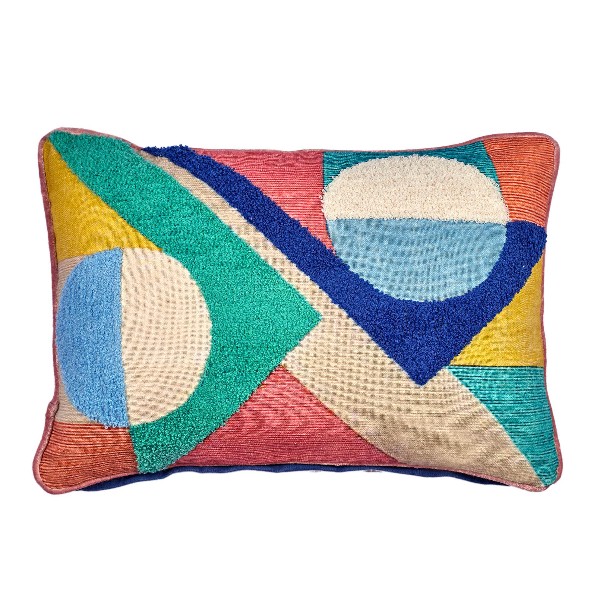 Pop Modern Crewel Embroidered Cushion Cover 35x50 Cm in Multi Colour - HomeTown