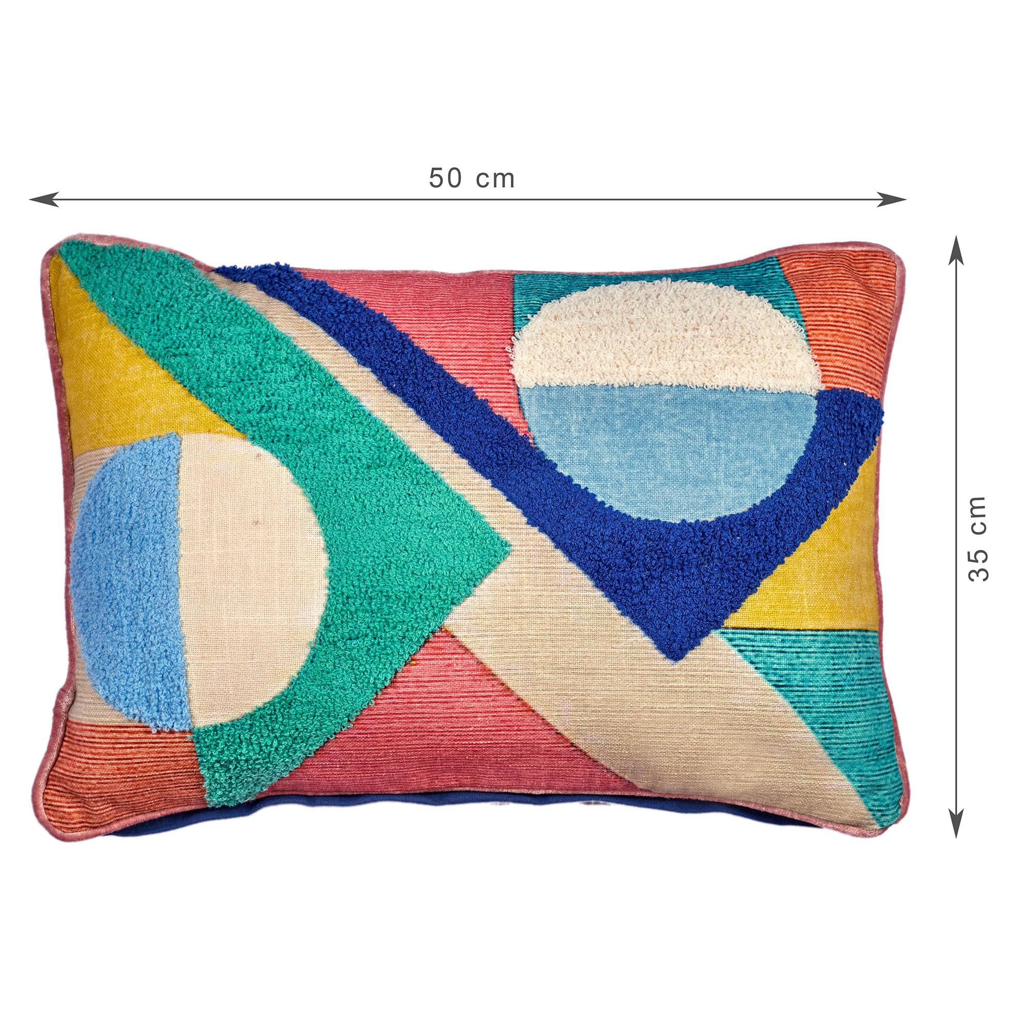 Pop Modern Crewel Embroidered Cushion Cover 35x50 Cm in Multi Colour - HomeTown