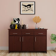 Albert Engineered Wood 3 Door Cabinet in Cherry Brown Colour - HomeTown
