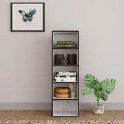 Mezzola Engineered Wood 5 Tier Bookshelf in Wenge Colour - HomeTown