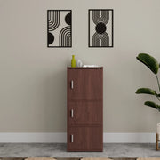 Albert Engineered Wood 3 Tier Cabinet in Cherry Brown Colour - HomeTown