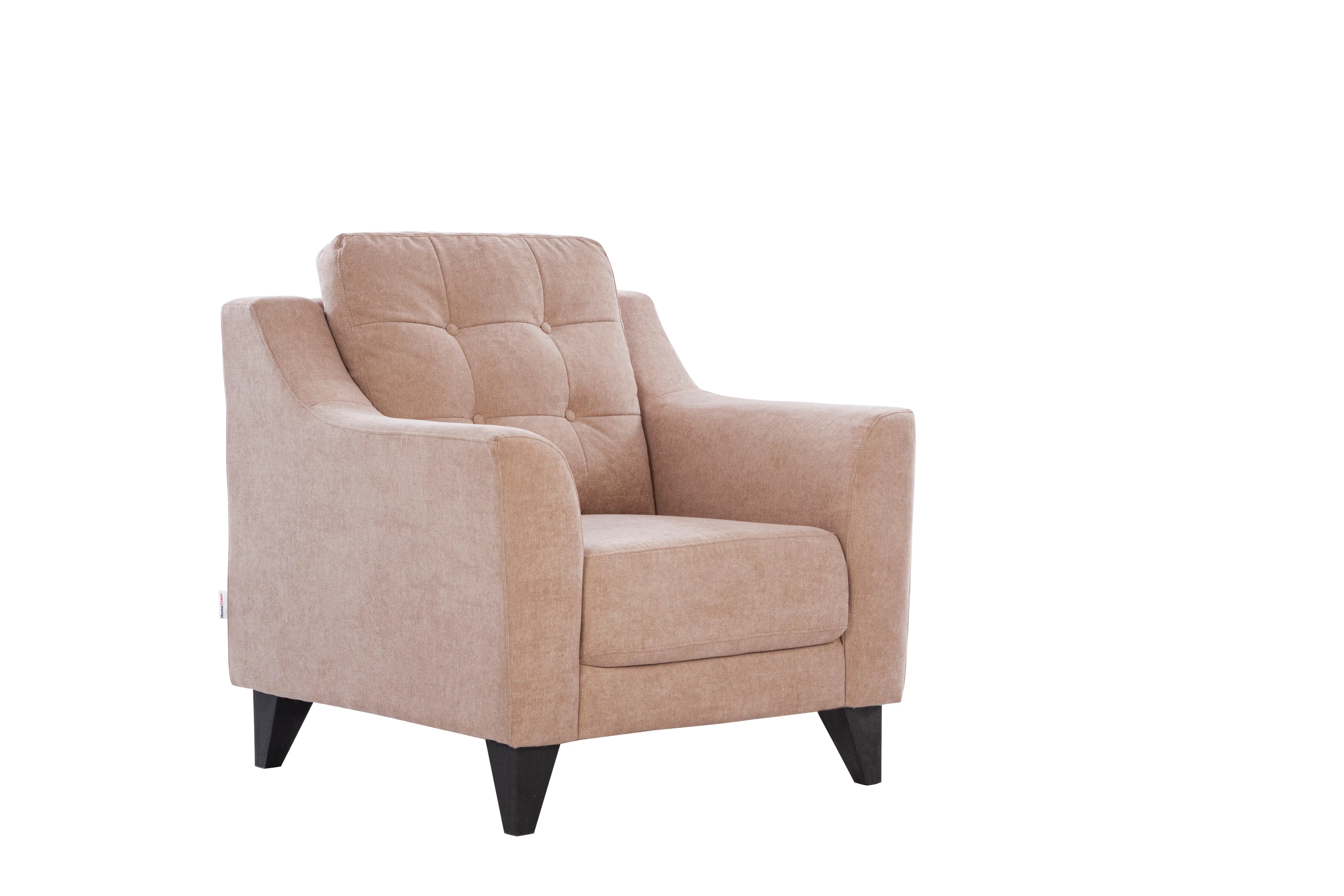 Malta Fabric 1 Seater Sofa in Brown Colour - HomeTown