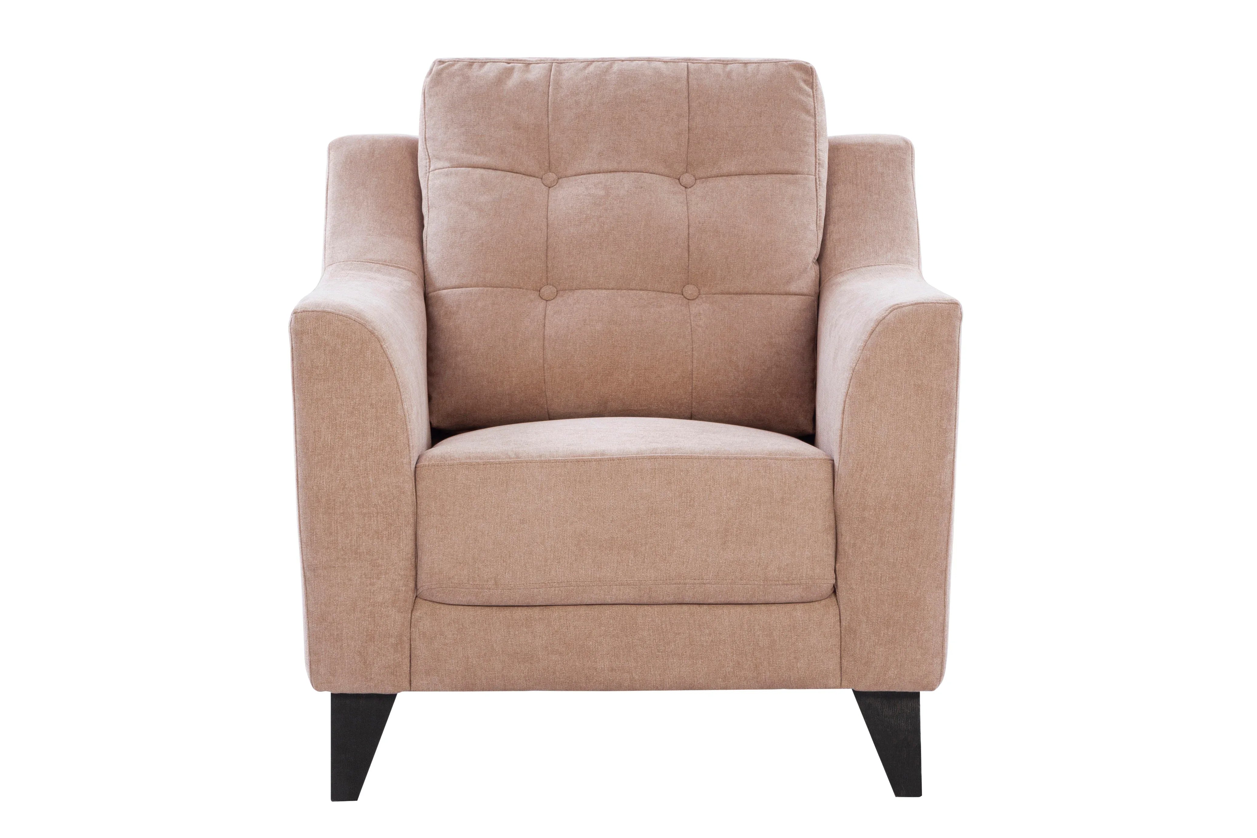 Malta Fabric 1 Seater Sofa in Brown Colour - HomeTown