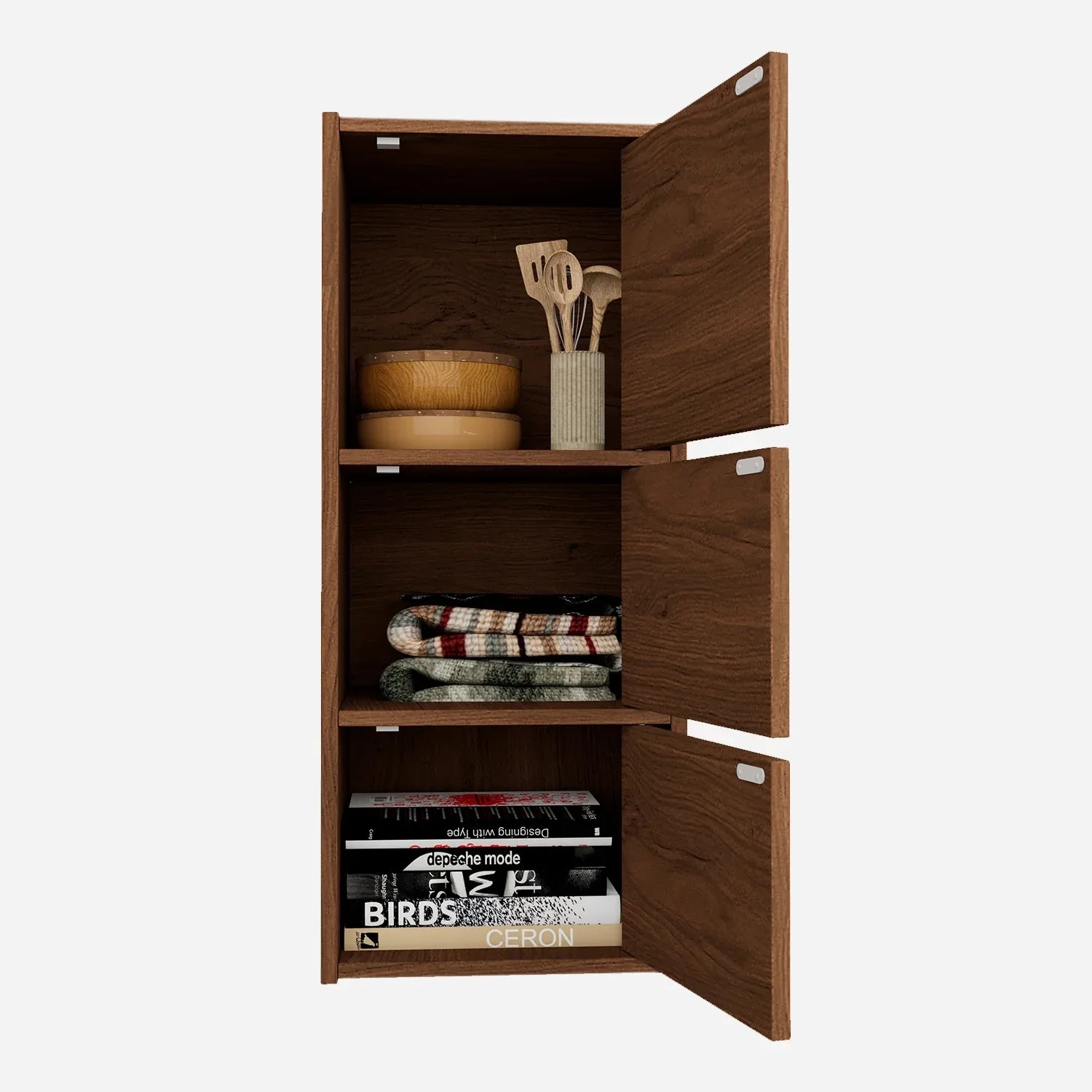 Albert Engineered Wood 3 Tier Cabinet in Oak Colour - HomeTown