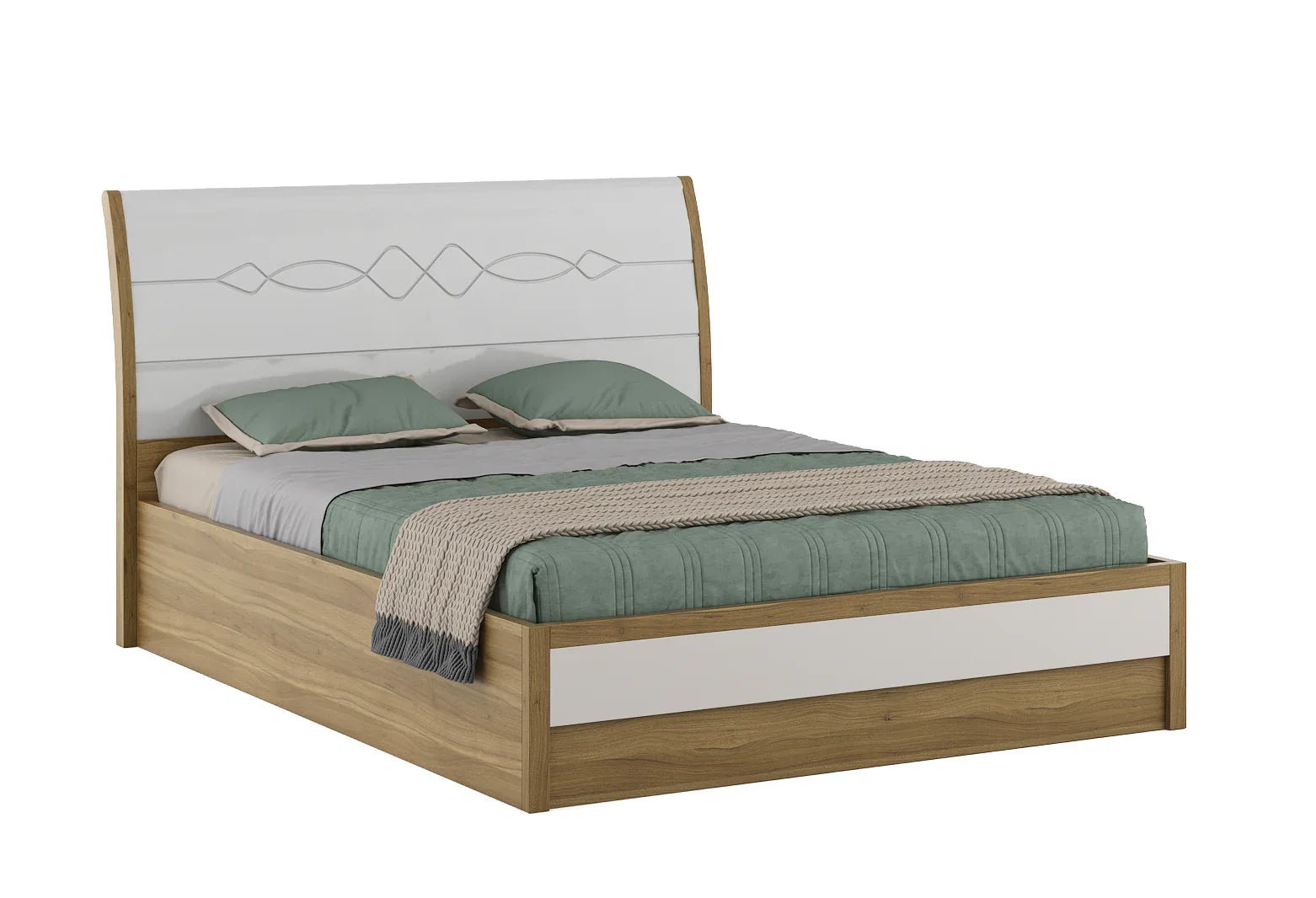 Pearl King Bed With 3/4th Hydraulic Storage in Ceramic High Gloss - HomeTown