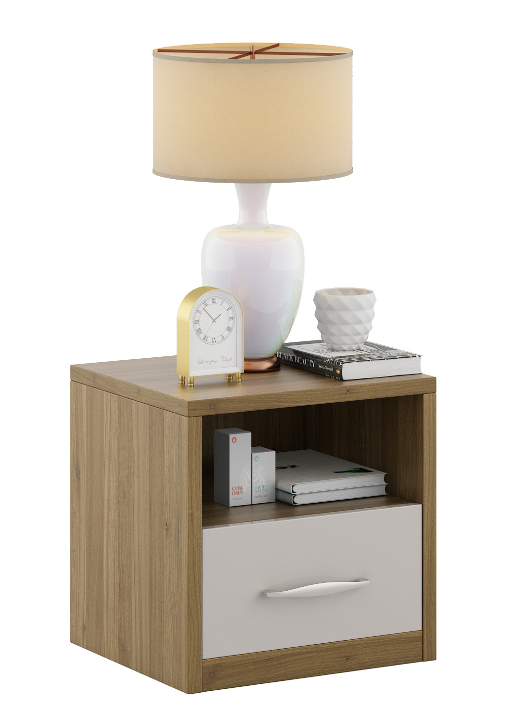 Pearl Bedside Table in Ceramic High Gloss