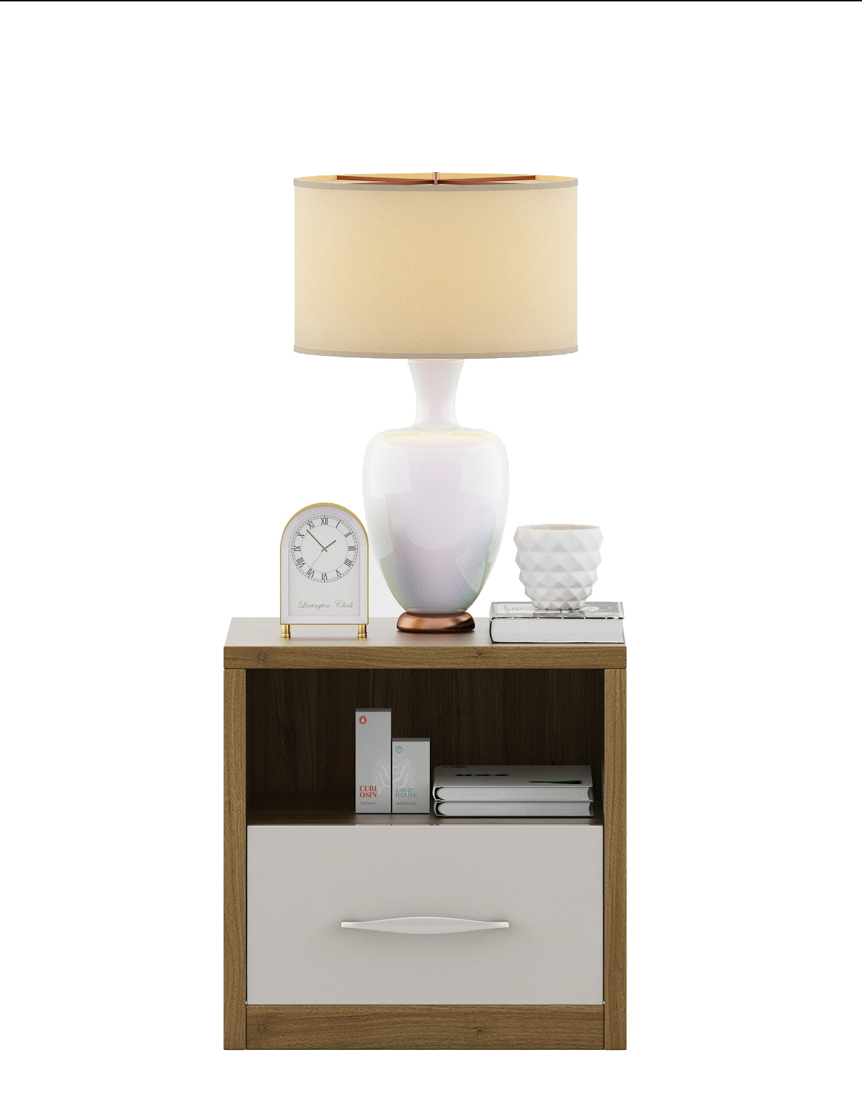 Pearl Bedside Table in Ceramic High Gloss