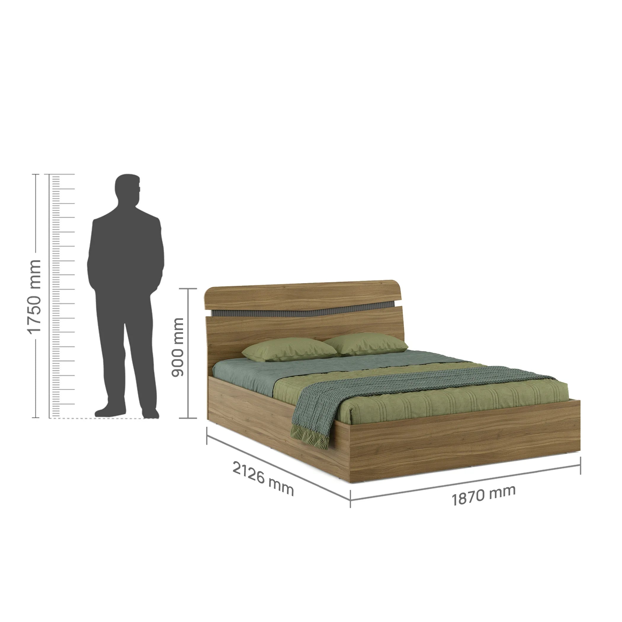 Paula King Engineer Wood King Bed With Box Storage - HomeTown