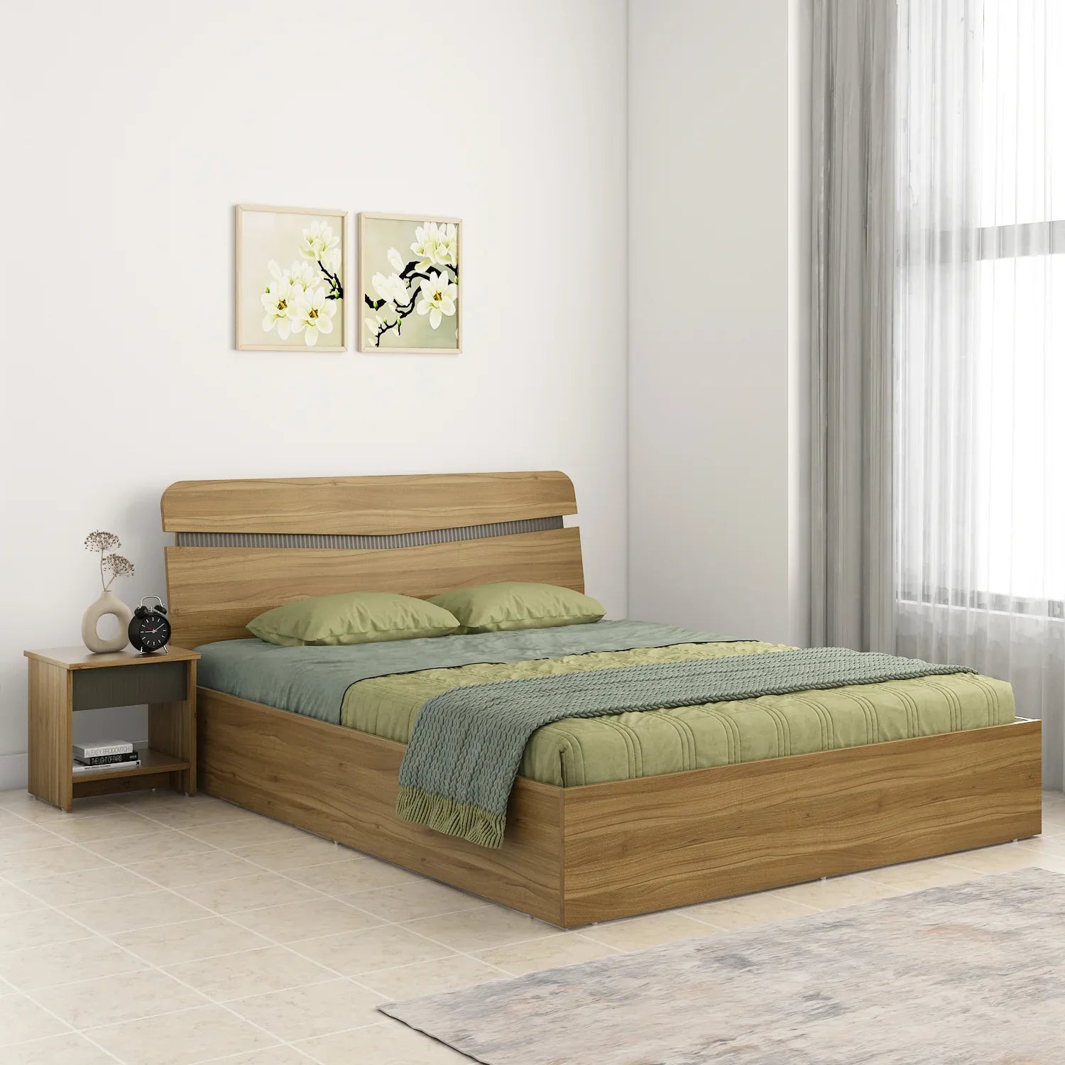 Paula Engineered Wood Queen Bed with Box Storage - HomeTown