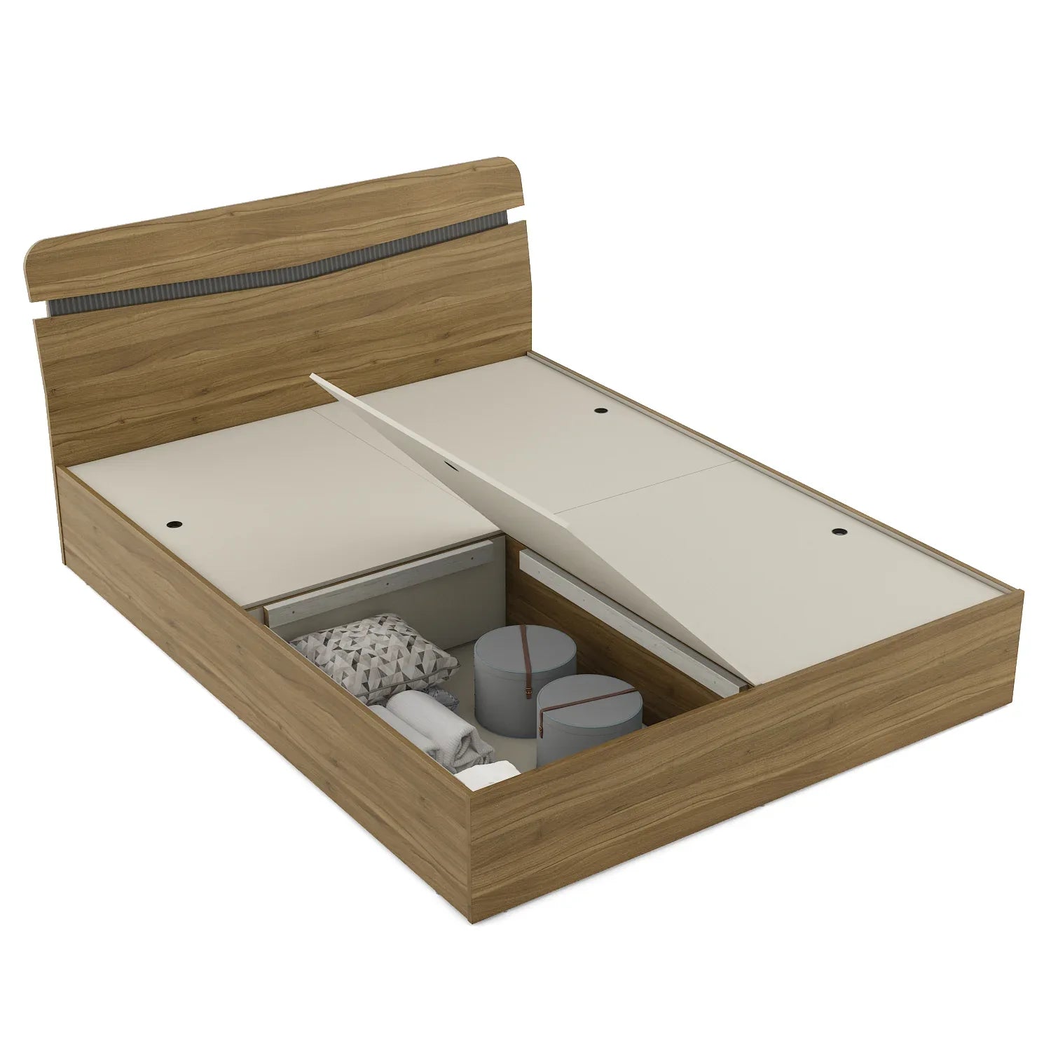 Paula King Engineer Wood King Bed With Box Storage - HomeTown