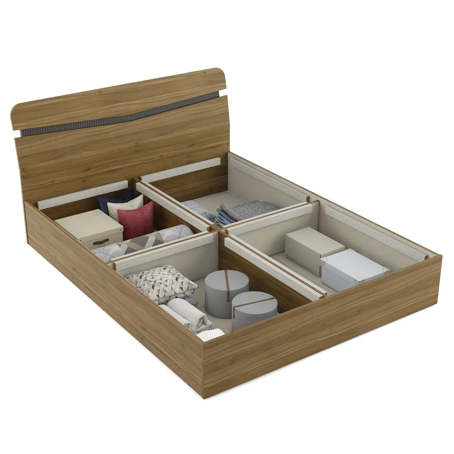 Paula King Engineer Wood King Bed With Box Storage - HomeTown