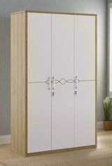 Pearl 3 Door Wardrobe in Ceramic High Gloss Finish