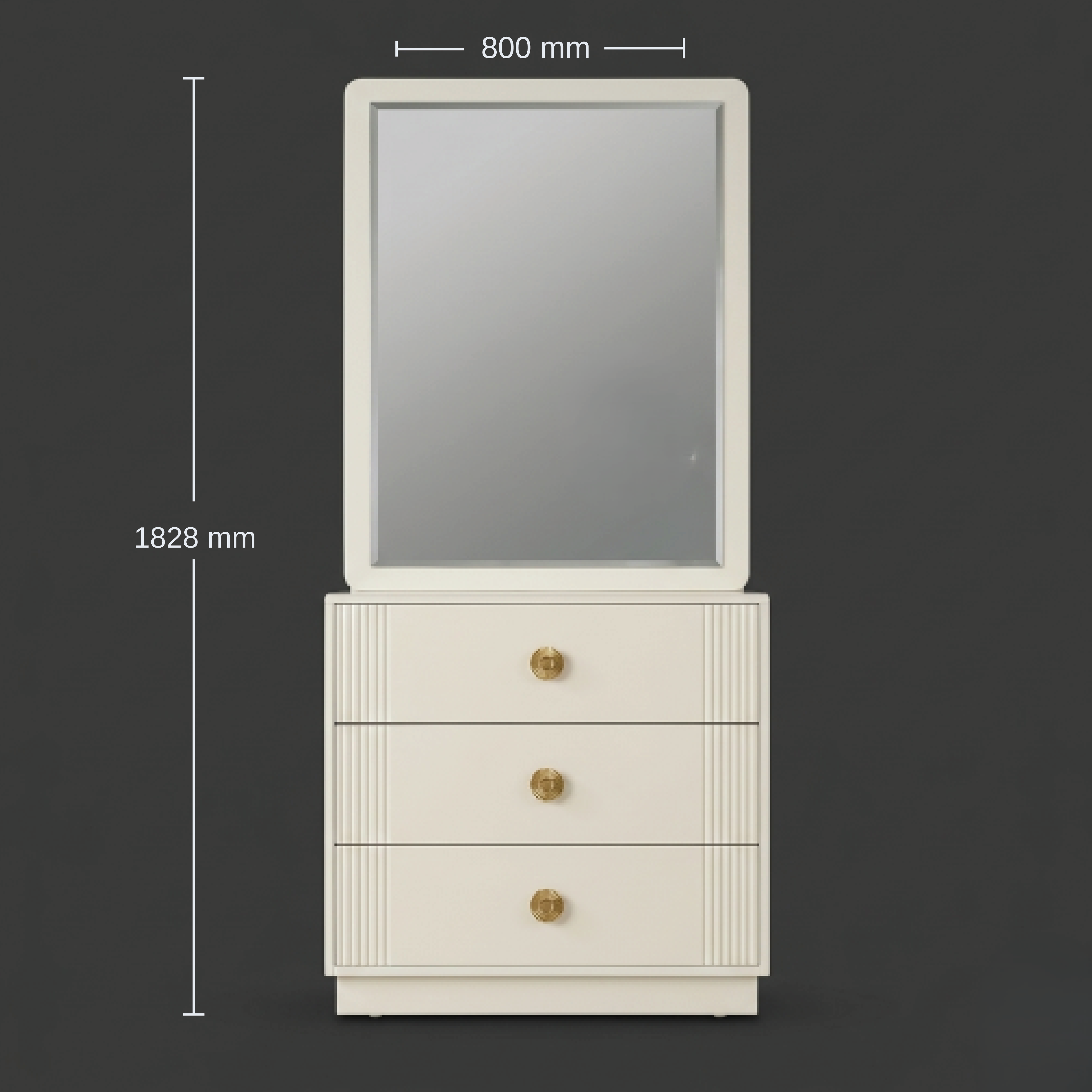 Snowcrest Dresser with Sliding Mirror