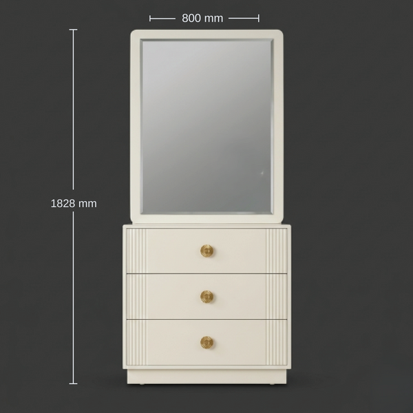 Snowcrest Dresser with Sliding Mirror dimensions