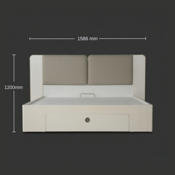 Snowcrest Queen Bed Full Hydraulic with Front Drawer dimensions