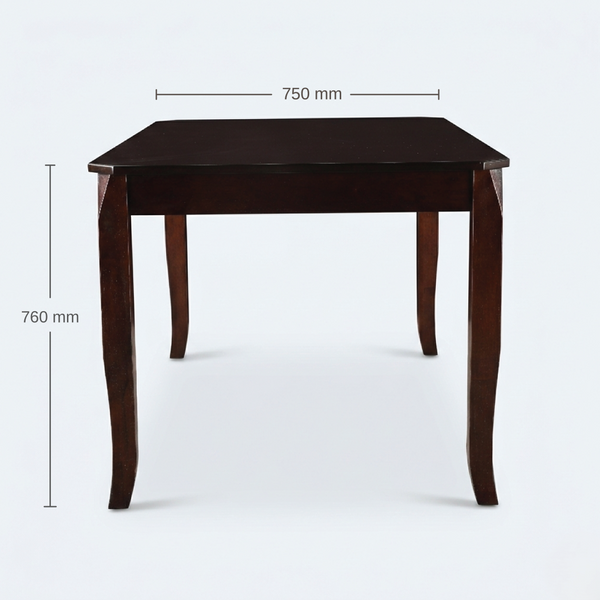 Cardiff Elite 4s Rectangle Dining Table dimensions