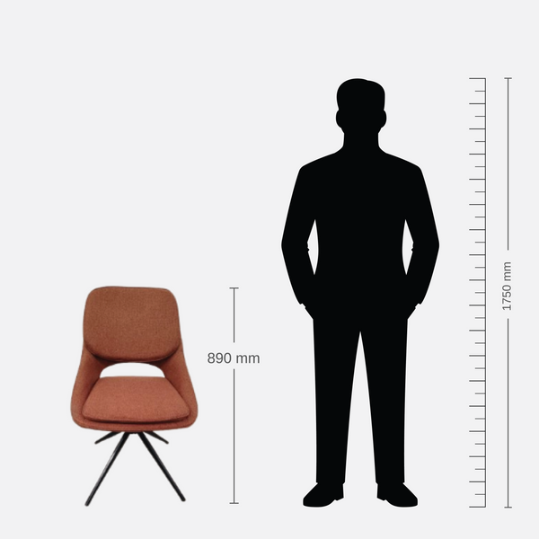 Nerova Swivel Dining Chair S/2 Brown dimensions