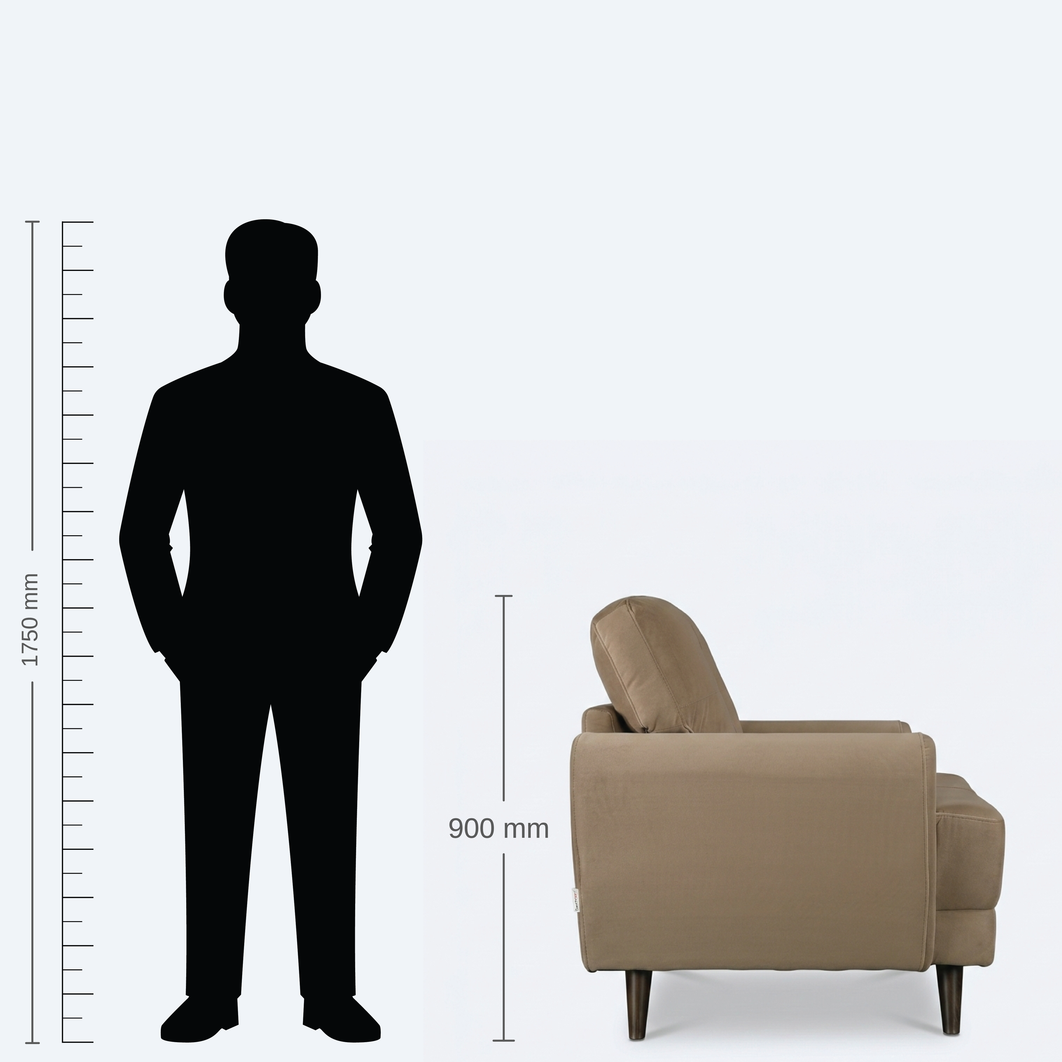 RIGA LYRA FAB 2SEATER SOFA BROWN