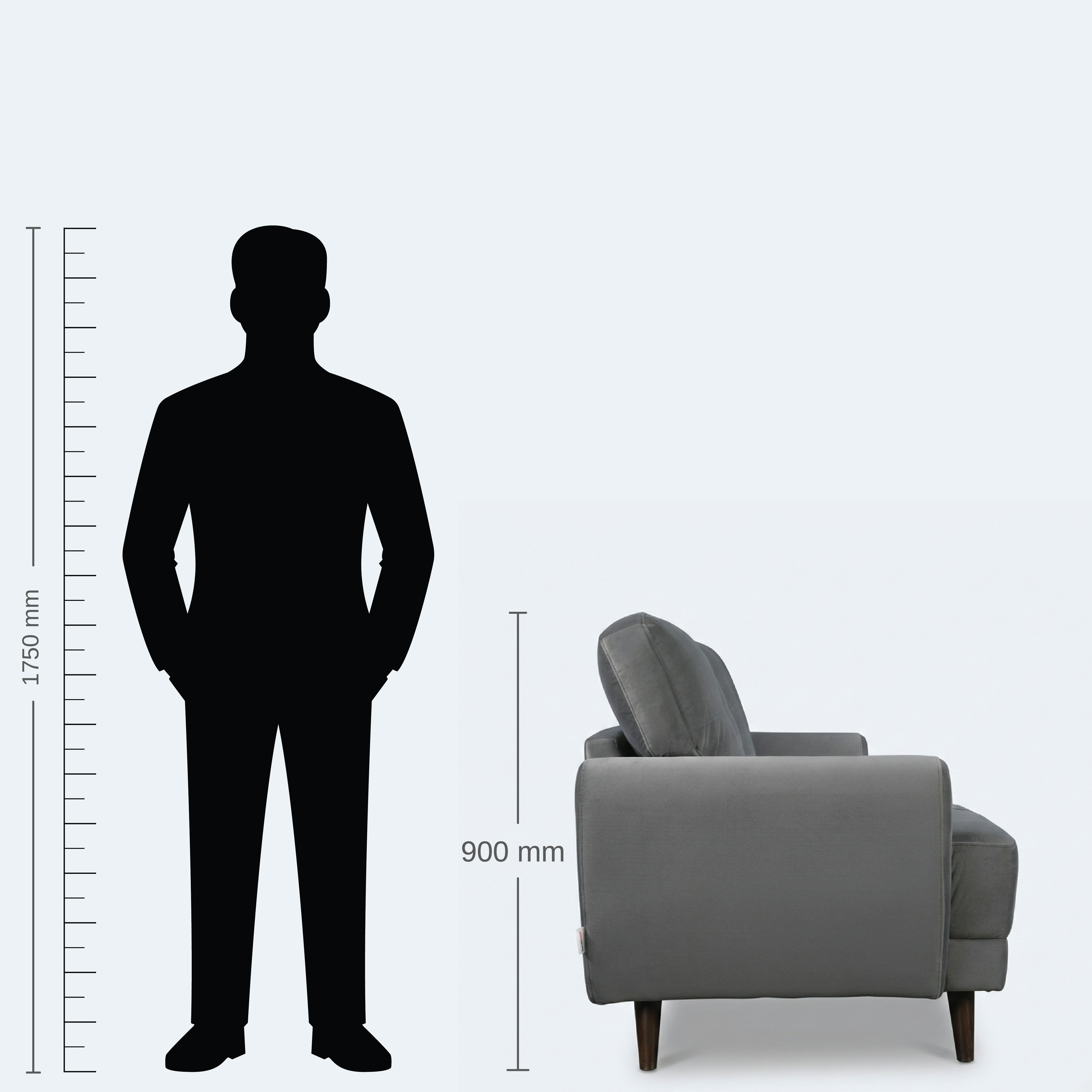 RIGA LYRA FAB 3SEATER SOFA D GREY