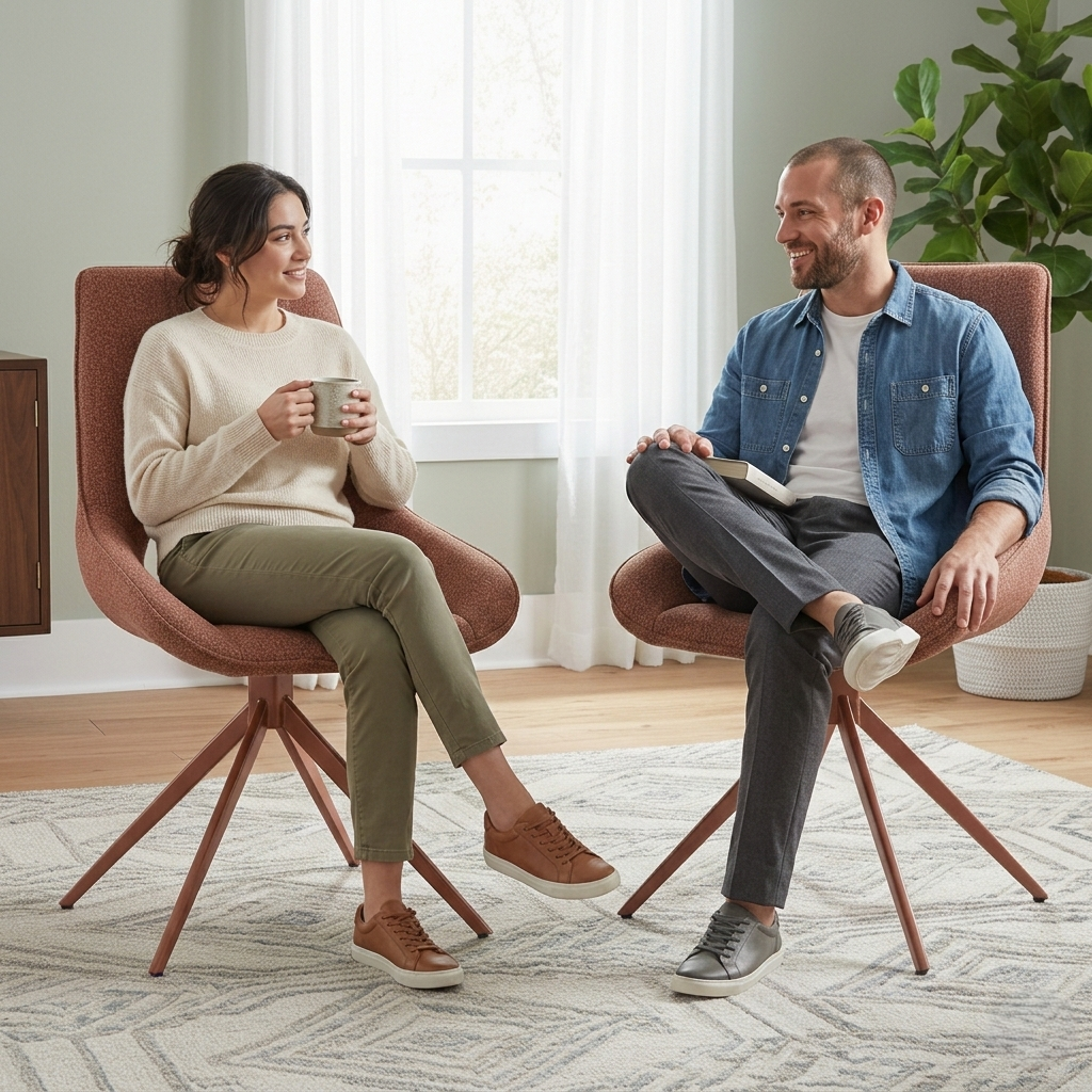 WAVYNOX SWIVEL DINNING CHAIR SET OF 2 ROSE GOLD