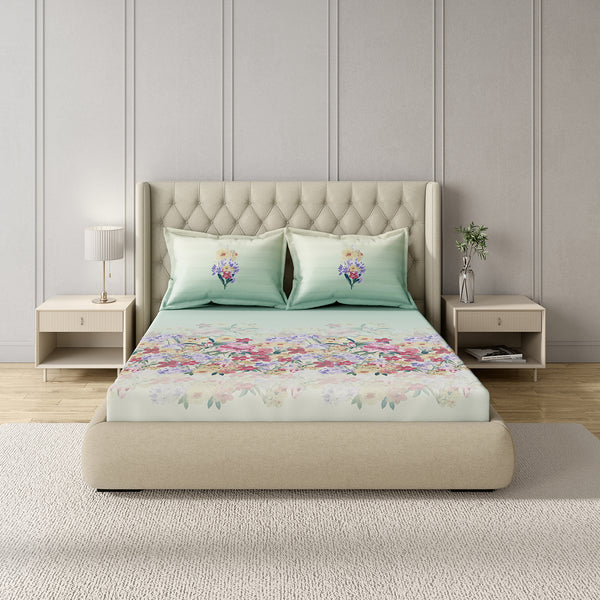 GM 100% Cotton Multi Colour Digital Printed 122TC King Size Bedsheet | 274 x 274 cm dimensions