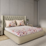 GM 100% Cotton Blush Pink Digital Printed 122TC King Size Bedsheet | 274 x 274 cm