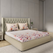 GM 100% Cotton Blush Pink Digital Printed 122TC King Size Bedsheet | 274 x 274 cm