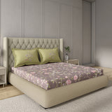 GM 100% Cotton Purple Digital Printed 122TC King Size Bedsheet | 274 x 274 cm
