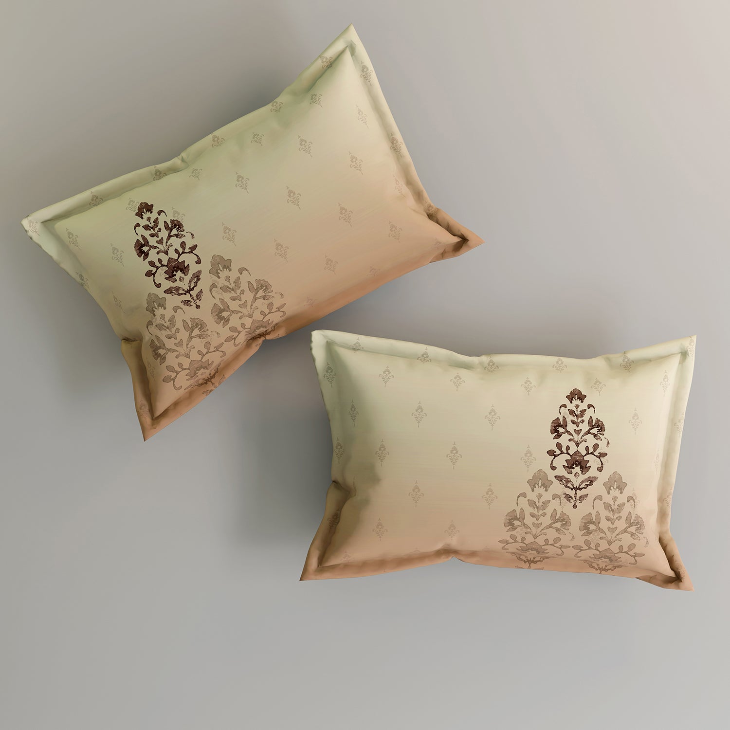 GM 100% Cotton Beige Brown Digital Printed 122TC King Size Bedsheet | 274 x 274 cm