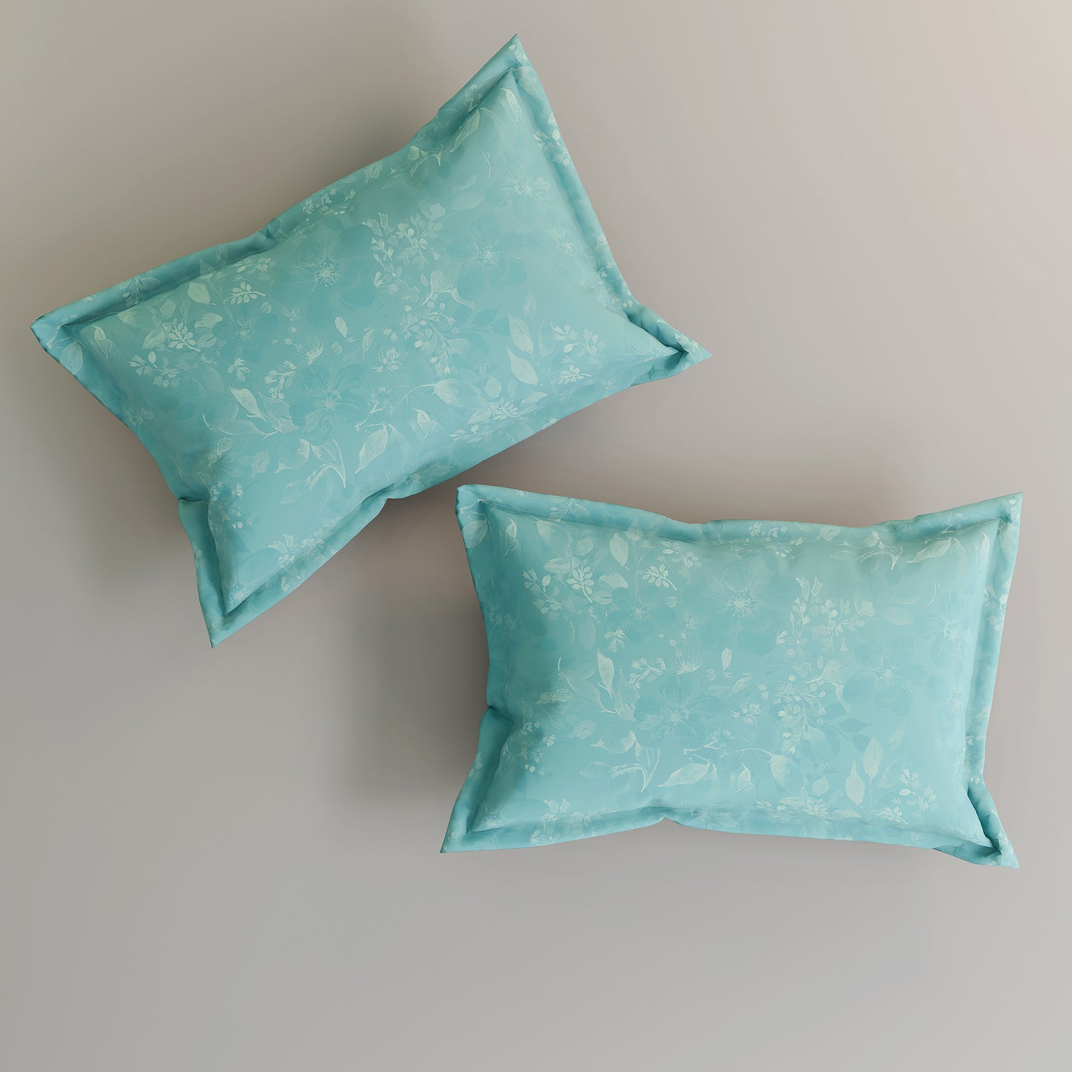 GM 100% Cotton Aqua Blue Digital Printed 122TC King Size Bedsheet | 274 x 274 cm