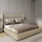 GM 100% Cotton Brown Digital Printed 122TC King Size Bedsheet | 274 x 274 cm
