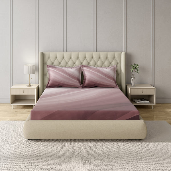 GM 100% Cotton Wine Digital Printed 122TC King Size Bedsheet | 274 x 274 cm dimensions