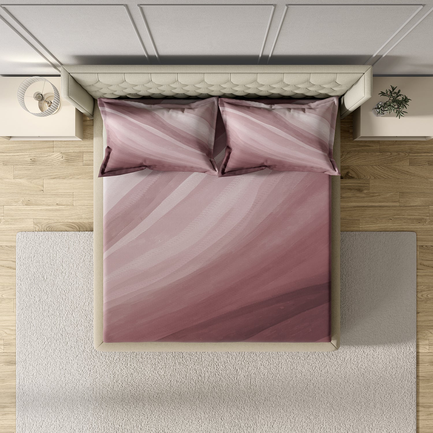 GM 100% Cotton Wine Digital Printed 122TC King Size Bedsheet | 274 x 274 cm
